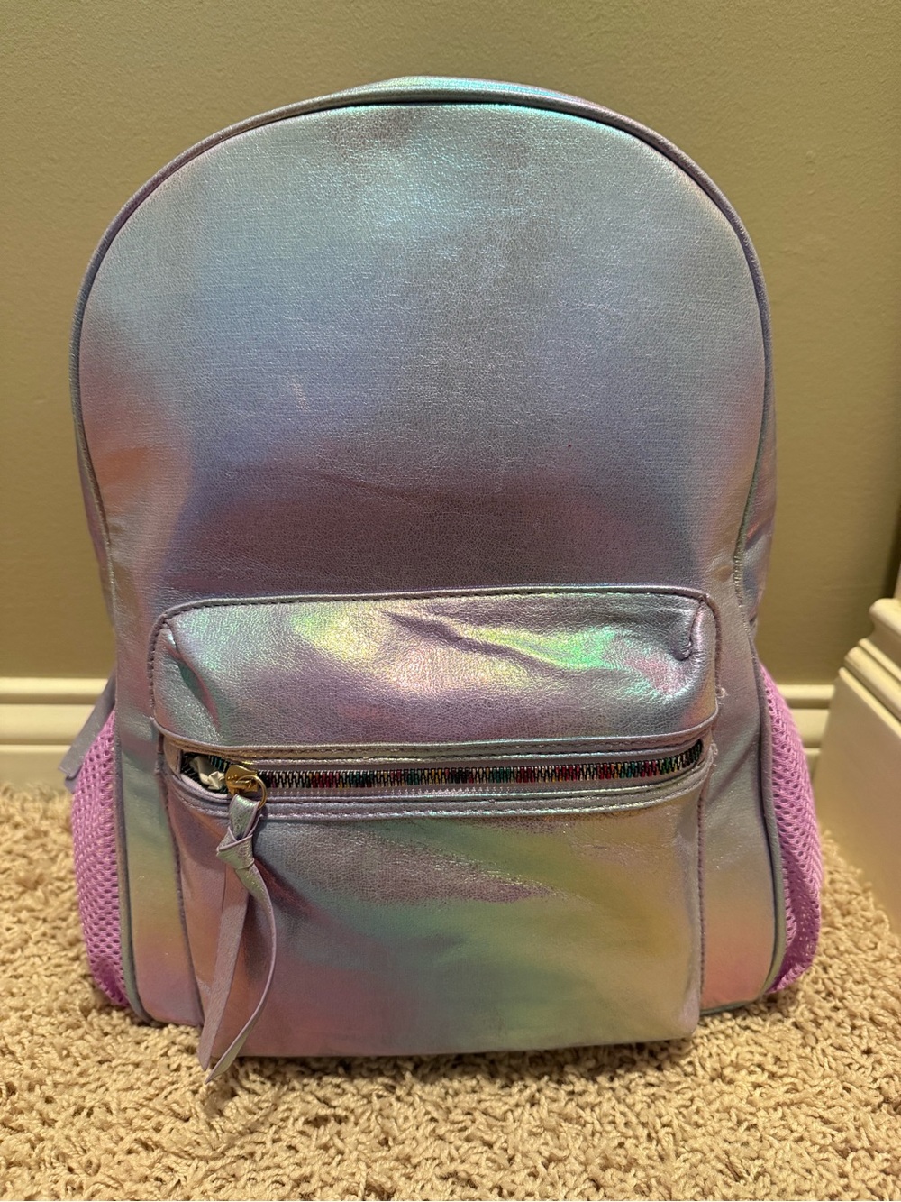 Under One Sky Iridescent Lavender Holographic Backpack